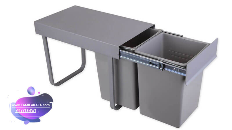 اکثر سطل های زباله داخل کابینتی معمولاً در کابینت زیر سینک ظرفشویی نصب می‌شوند